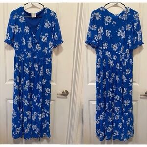 Siren Lily Blue and White Floral Midi Dress